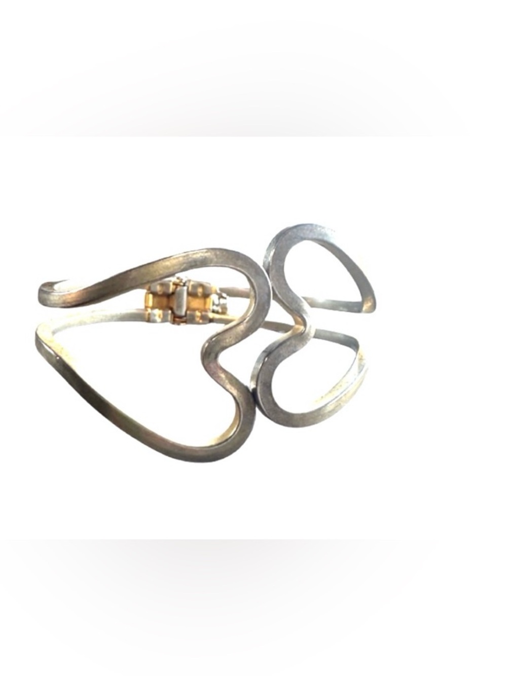 Vintage silver toned Heart Bangle